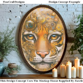 Mechanical Steampunk Tiger Face ER1L Decoupage Tissuepapier
