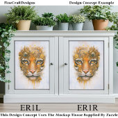 Mechanical Steampunk Tiger Face ER1L Decoupage Tissuepapier