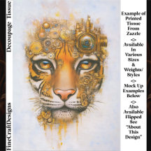 Mechanical Steampunk Tiger Face ER1R Decoupage