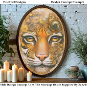 Mechanical Steampunk Tiger Face ER1R Decoupage Tissuepapier