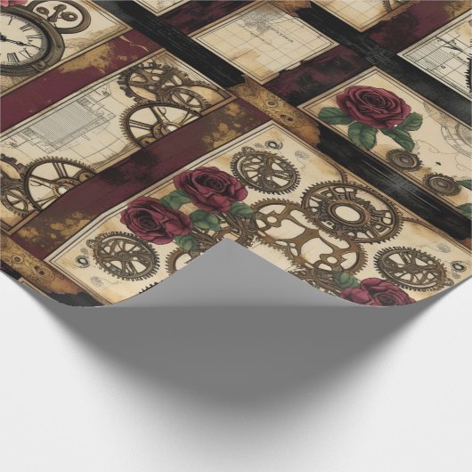 Mechanical Steampunk Wrapping Paper Cadeaupapier (Hoek)