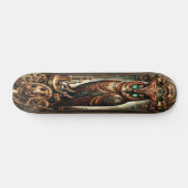 "Mechanical Wisdom: Victoriaans Steampunk Uil Persoonlijk Skateboard (Horizontaal)
