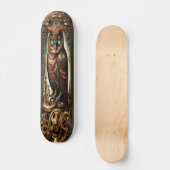 "Mechanical Wisdom: Victoriaans Steampunk Uil Persoonlijk Skateboard (Voorkant)