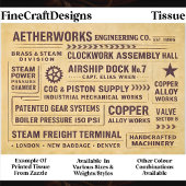 Mechanical Works Factory Typography FA6 Decoupage Tissuepapier