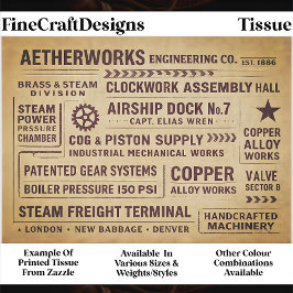 Mechanical Works Factory Typography FA7 Decoupage Tissuepapier