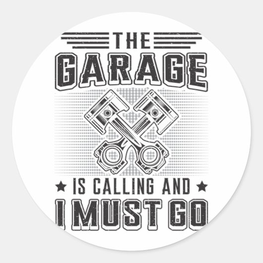 Mechanics Auto Mechanische Garage Reparatie Grappi Ronde Sticker (Voorkant)