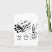 Mechanics Car Enthusiast Men Engine Eces Kaart (Voorkant)