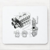 Mechanics Car Enthusiast Men Engine Eces  Muismat (Voorkant)