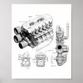Mechanics Car Enthusiast Men Engine Eces Poster (Voorkant)