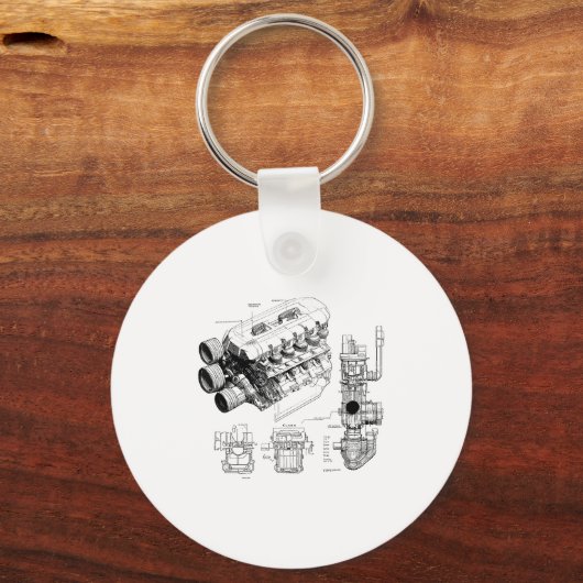 Mechanics Car Enthusiast Men Engine Eces  Sleutelhanger (Voorkant)