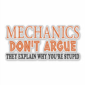 Mechanics design funny mechanic sticker (Voorkant)