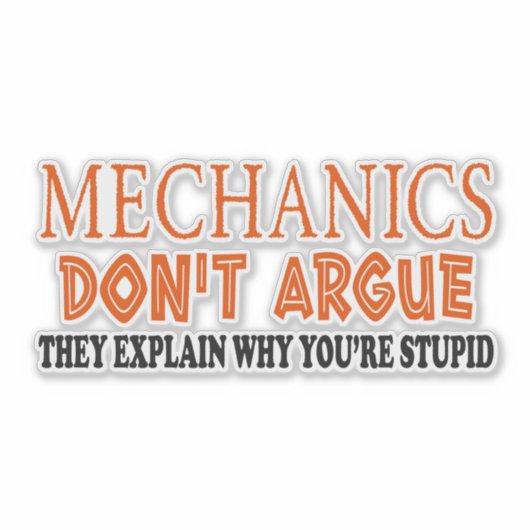 Mechanics design funny mechanic sticker (Voorkant)