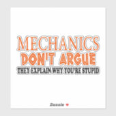 Mechanics design funny mechanic sticker (Vel)