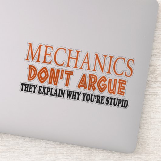 Mechanics design funny mechanic sticker (Detail)