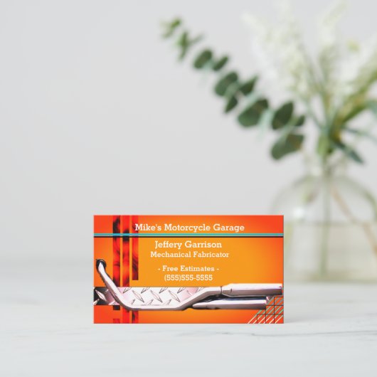 Mechanics gepersonaliseerde QR code Visitekaartje (Staand voorkant)