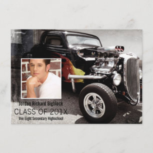 Mechanics Student V8 Emblem Photo Afstudeerder Aankondiging