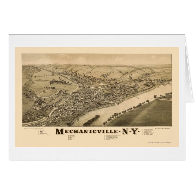 Mechanicville, NY Panoramic Map - 1885 (Voorkant Horizontaal)