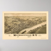 Mechanicville, NY Panoramic Map - 1885 Poster (Voorkant)
