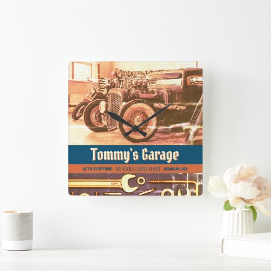 Mechanisch aangepaste motorfiets vierkante klok (Huis)