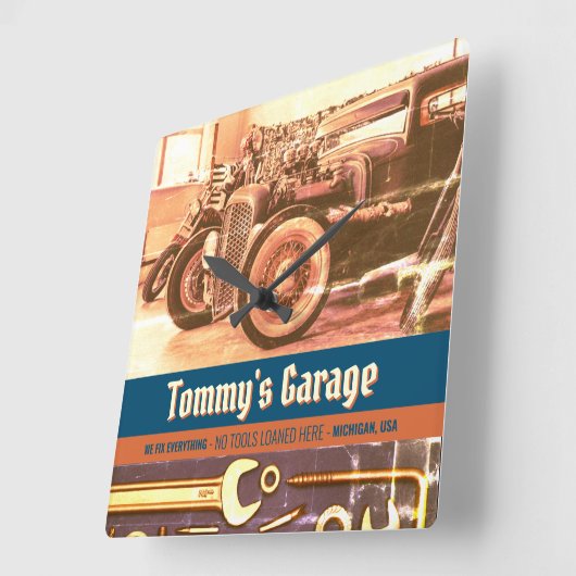 Mechanisch aangepaste motorfiets vierkante klok (Hoek)