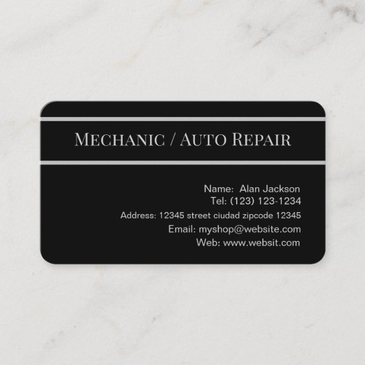 \Mechanisch / Auto Repair Visitekaartje bewerkbaar (Voorkant)