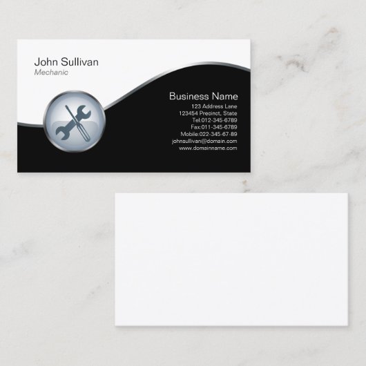 Mechanisch Automotive Transport Elegant Tools Icon Visitekaartje (Voorkant / Achterkant)