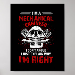 Mechanisch ben ik een mechanisch ingenieur poster