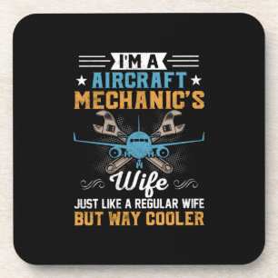 Mechanisch ben ik een Vliegtuig Mechanische vrouw Bier Onderzetter