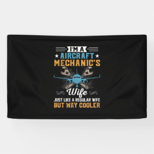 Mechanisch ben ik een Vliegtuig Mechanische vrouw Spandoek