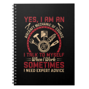 Mechanisch ben ik een Vliegtuig-mechanisme Notitieboek