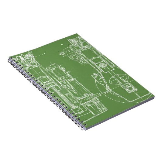 MECHANISCH BLUEPRINT WHITE CUSTOM NOTITIEBOEK (Rechterzijde)