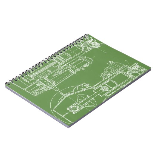 MECHANISCH BLUEPRINT WHITE CUSTOM NOTITIEBOEK (Linkerzijde)