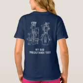 MECHANISCH  BLUEPRINT WHITE CUSTOM T-SHIRT (Achterkant)