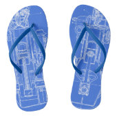 MECHANISCH  BLUEPRINT WHITE CUSTOM TEENSLIPPERS (Voetbed)