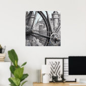 Mechanisch contrast: fietsonderdelen in de Middele Poster (Thuiskantoor)