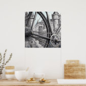 Mechanisch contrast: fietsonderdelen in de Middele Poster (Keuken)