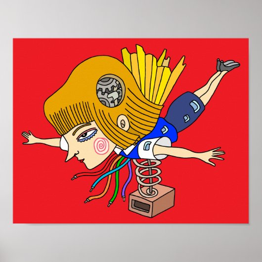 Mechanisch fantasie meisje. poster (Voorkant)