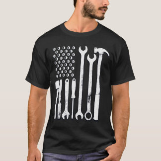 Mechanisch gereedschap Amerikaanse vlag Usa Kunstw T-shirt