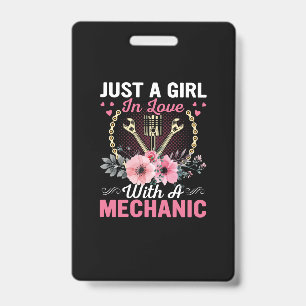 Mechanisch gewoon een meisje in liefde met een mec badge