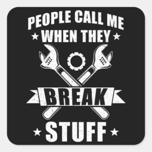 Mechanisch Gezegde Funny Vierkante Sticker