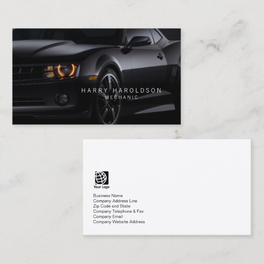 Mechanisch glanzend autoprofiel Visitekaartje (Voorkant / Achterkant)