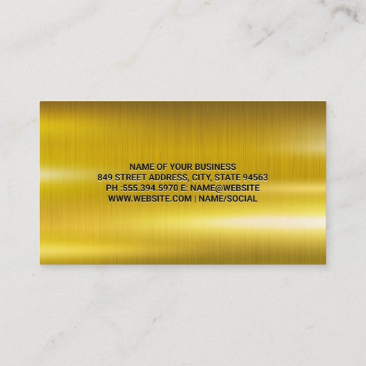 Mechanisch | Goud metaal | Auto-services Visitekaartje (Achterkant)