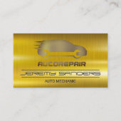 Mechanisch | Goud metaal | Auto-services Visitekaartje (Voorkant)