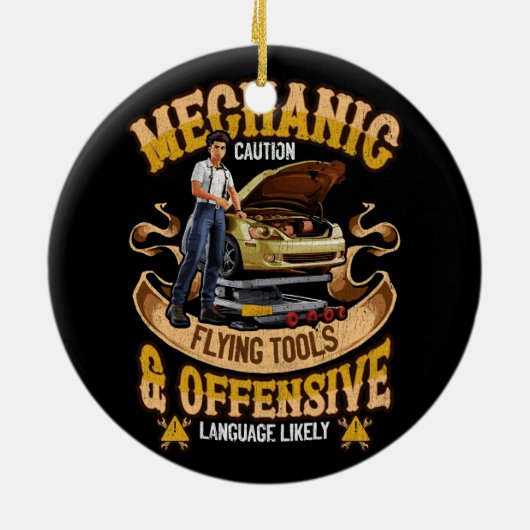 Mechanisch handgereedschap voor het vliegen met ha keramisch ornament (Achterkant)