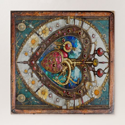 Mechanisch Hart Anatomische Steampunk Keramische T Legpuzzel (Horizontaal)