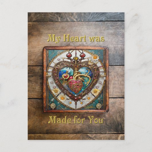 Mechanisch Hart Anatomische Steampunk Serie Briefkaart (Voorkant)