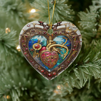 Mechanisch Hart Anatomische Steampunk Serie Keramisch Ornament