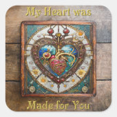 Mechanisch Hart Anatomische Steampunk Serie Vierkante Sticker (Voorkant)