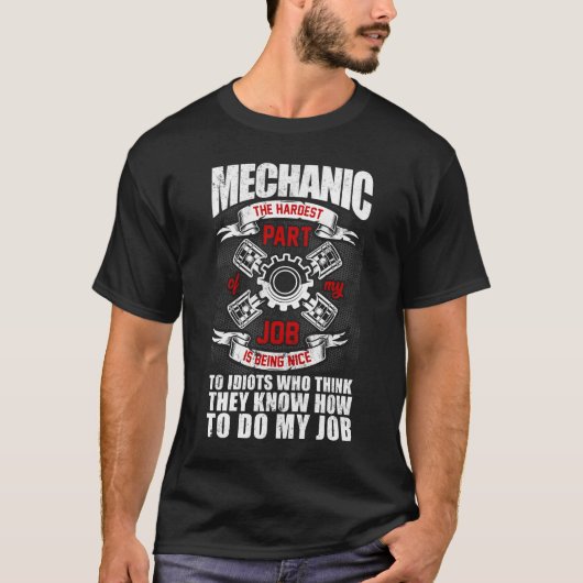 Mechanisch het moeilijkste deel Idiots Vliegtuig T-shirt (Voorkant)