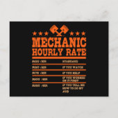 MECHANISCH HOURLY RATE Funny Car Mechanic Rates Ca Briefkaart (Voorkant)